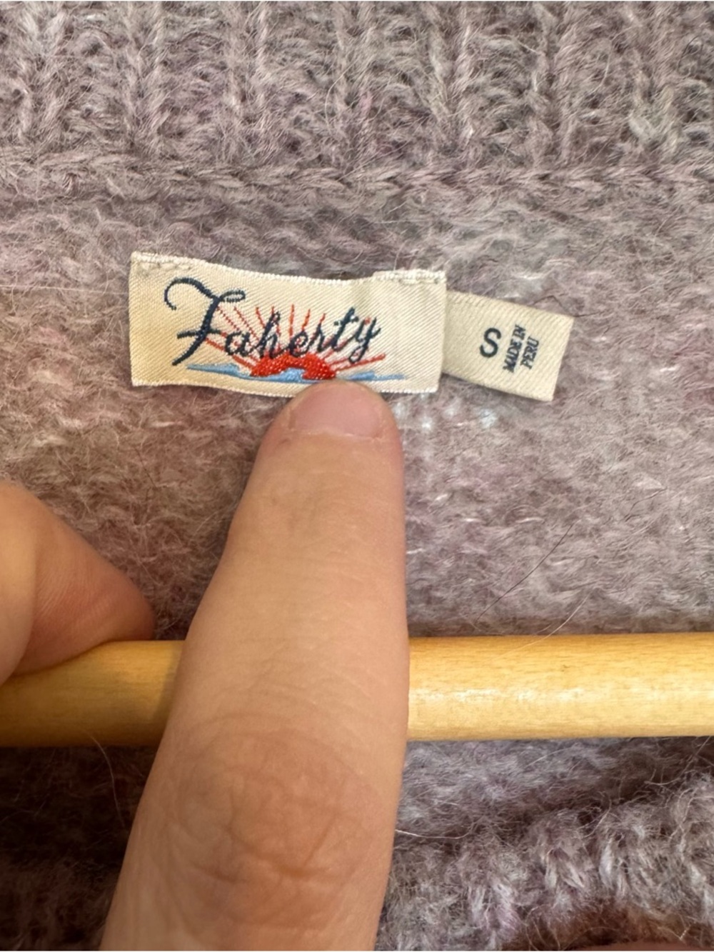 Faherty Multi-Color Abstract Wave Crewneck Sweater - Picture 4 of 5